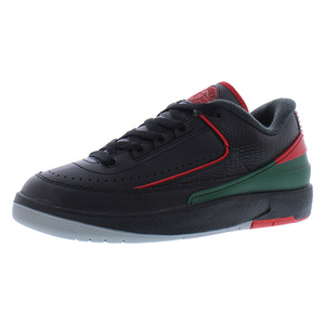 Zapatillas de Baloncesto Air <span class=keywords><strong>Jordan</strong></span> 2 <span class=keywords><strong>Retro</strong></span> Low Leather GS en Negro, Rojo Fuego, Gris Cemento - Product Image 1