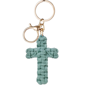 <span class=keywords><strong>Porte</strong></span>-clés en <span class=keywords><strong>macramé</strong></span> en forme de croix, <span class=keywords><strong>porte</strong></span>-clés Jésus, accessoires de voiture chrétiens, <span class=keywords><strong>porte</strong></span>-clés en forme de croix fait main, décoration bohème pour femmes et hommes, cadeaux - Product Image 6