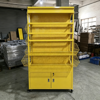 Étagère de présentation en métal personnalisée avec roulettes et armoire de rangement pour la présentation de bonbons et de snacks en supermarché
