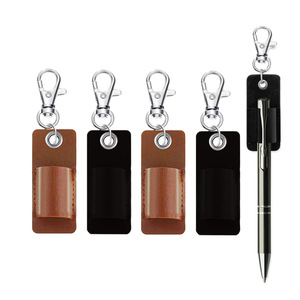 PU <b>leather</b> pen clip <b>keychain</b>, doctor's pen holder, teacher's pen sleeve, single ballpoint pen anti-loss storage clip - Product Image 2