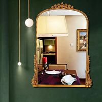 Miroir de salle de bain arqué de style français vintage, miroir intelligent LED de style européen, miroir de maquillage de luxe, verres argentés