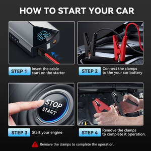 12V Portable 1000A voiture booster Lithium voiture saut démarreur avec compresseur d'air batterie externe d'urgence voiture saut démarreur - Product Image 5