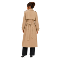 Manteau long trench croisé pour femme, style vintage, ceinturé, à revers, coupe-vent, manches évasées, doublure polaire, capuche amovible, classique