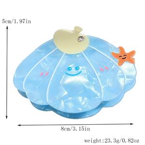 Pince à cheveux coréenne mignonne en forme de citrouille, accessoires pour cheveux en acétate de dessin animé pour filles, pince requin à diamants pour femmes - Product Image 2