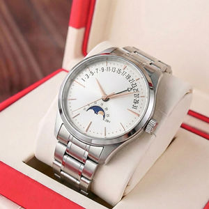 Montres automatiques mécaniques à phases lunaires rétrogradées avec date, logo personnalisé, luxe pour hommes, acier inoxydable 316L, fabricant de montres-bracelets - Product Image 1