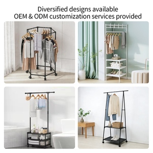 Hexagonal 360 °   Porte-vêtements rotatif multi-étages sur roulettes – Organisateur de vêtements autoportant et pivotant - Product Image 3