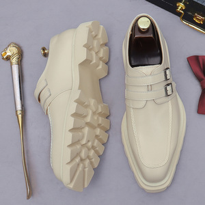 Zapatos de cuero para hombre, zapatillas deportivas cómodas y transpirables con cordones, estilo casual para caminar. - Product Image 5