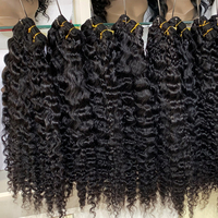 Extensions de cheveux humains en vrac 4B 4C Afro Kinky Curly 20 pouces Remy Double Drawn sans trame pour tresses au crochet style bohème