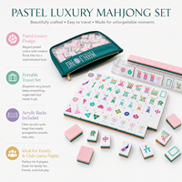 Mahjong de luxe américain classique moderne aux couleurs pastel, design floral, tuiles en acrylique, supports inclus, sac de transport portable, 15 ans d'expérience