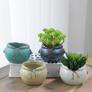 وعاء سيراميك صغير على شكل إبهام بتصميم زاكا من إم إس إتش للنباتات العصارية والصبار - Product Image 2