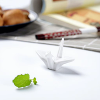 Reposapalillos de Origami Colorido con Forma de Grulla, Soporte para Palillos, Accesorio de Mesa Mini