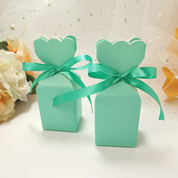 Sac cadeau en papier vert Baby Shower Favors Birthday Party Christmas Paper Box Wedding Candy Gift Box