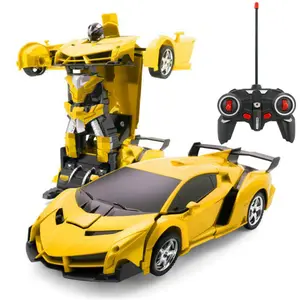 遥控变化车遥控机器人玩具二合一电动遥控汽车变形汽车玩具圣诞礼物儿童