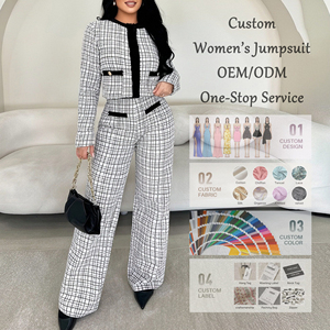 Conjunto de Traje de Pantalón a Cuadros Tweed Personalizado <span class=keywords><strong>para</strong></span> <span class=keywords><strong>Mujer</strong></span>, Ropa de <span class=keywords><strong>Oficina</strong></span> <span class=keywords><strong>para</strong></span> Damas Ejecutivas - Product Image 1