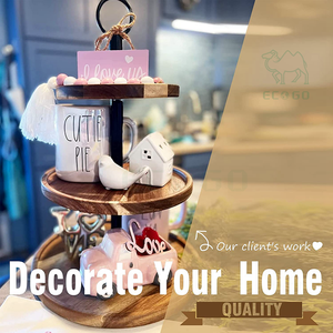 Soporte para cupcakes de 3 niveles, bandeja de servicio escalonada rústica de granja para Decoración de cocina para servidor de boda de fiesta de té - Product Image 2