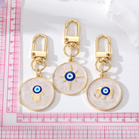 Strass grec or rond émail mauvais œil breloque porte-clés mauvais œil clé pendentif à breloque bijoux porte-bonheur délicat mode oeil du diable