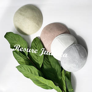 Resure Israel Kippot <span class=keywords><strong>Kipa</strong></span> Judaica Yarmulke Suede Kippah Jewish Yamaka Kippa Yamakah Yarmulka Sombrero Hombres o Niños Logotipo personalizado - Product Image 2