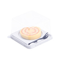 Boîte d'emballage alimentaire en plastique PET de 2 et 3 pouces pour gâteaux, mille-crêpes, mousses, mini-pâtisseries occidentales, rouleaux, grande taille, transparente