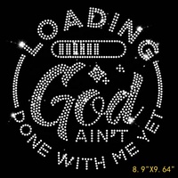 Dieu n'en a pas encore fini avec moi Hotfix Rhinestones Transfer Christian Quote Bling Rhinestone Transfer Iron on Motif Applique Chargement