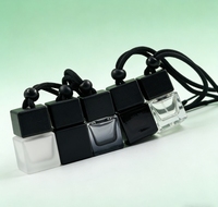 Diffuseur de parfum pour voiture en verre noir dégradé classique avec bouchon en bois noir personnalisé, vide, pour huile essentielle