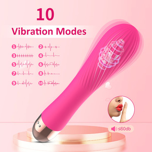 10 Rechargeable Silicone <b>Vibrator</b> 10 <b>Vibration</b> Modes 60dB Noise Level Threaded AV Design 100% Waterproof for Women - Product Image 2