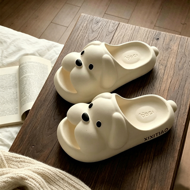 XIXITIAO 2026 Lovely Stereo Dog Design EVA Slippers Men Women Non Slip Arch Support Summer Indoor Outdoor Casual Shoes
