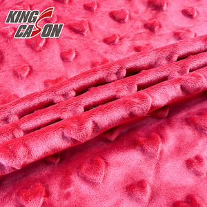 Tissu en minky à pois super doux en cristal, motif en forme de cœur, côté rouge <span class=keywords><strong>Barbie</strong></span> rose, Kingcason, vente en gros, pour couverture de bébé - Product Image 4