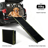 Faltbare Hunderampe für SUV Große Hunde Tragbare Haustiertreppen mit Reflektorstreifen 80kg Maximallast Rutschfeste Reisestufe
