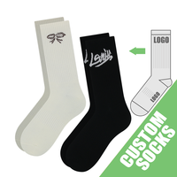 Chaussettes de sport en coton tricotées sur mesure, logo personnalisé, chaussettes de sport à motif de lettres, chaussettes athlétiques à vendre