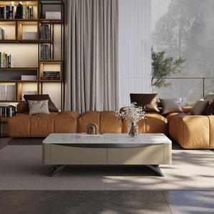 <span class=keywords><strong>Tavolino</strong></span> da Caffè Quadrato in Pietra Sinterizzata di Lusso Leggero e Durevole con Struttura in <span class=keywords><strong>Legno</strong></span>, Design Moderno per Arredamento Soggiorno - Product Image 4