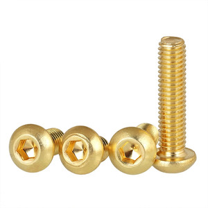 Vis de machine à tête cylindrique à six pans creux, à embase hexagonale, en laiton, bronze, cuivre, zingué, M2, M2.5, M3, H59, H62 - Product Image 4