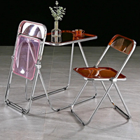 Table basse Mobilier acrylique Pliant Design moderne Table d'appoint et chaise transparentes