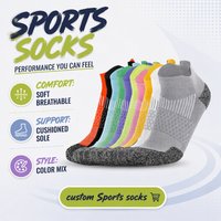 Chaussettes de sport en coton peigné, rembourrées, respirantes, avec soutien de la voûte plantaire, pour la course et les activités de plein air, pour hommes et femmes, vente en gros, chaussettes personnalisées avec logo