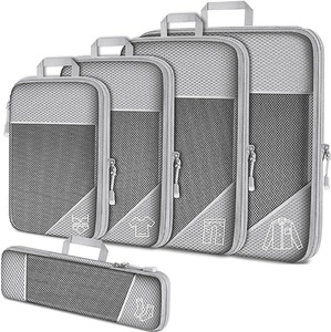Sacs de compression pour économiser de l'espace, nouvelle conception, pompe de voyage portable, ensemble de cubes d'emballage, sac organisateur de vêtements, <span class=keywords><strong>tissu</strong></span> imperméable - Product Image 4