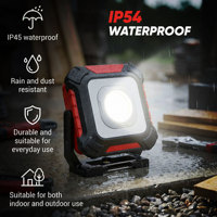 Lampe de travail magnétique rechargeable Brimmel, 4 modes d'éclairage, jusqu'à 1100 lm, 5 V 1 A, étanche IP54 pour intérieur/extérieur, camping, réparation automobile