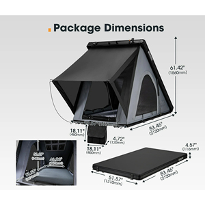 Tente de toit rigide triangulaire en alliage d'aluminium pour 4 <span class=keywords><strong>personnes</strong></span>, imperméable, pour <span class=keywords><strong>camping</strong></span> en milieu sauvage, compatible SUV - Product Image 6