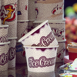 Hot Sale 3.5oz Ice Cream Paper Cup,carton Packaging Disposable Paper Cup for Ice Cream,paper Ice Cream Cup Matching Lids