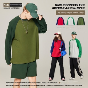 เสื้อยืดแขนยาวทรงแร็กแลนสไตล์อเมริกันเรโทร ผ้าคอตตอนหนา 270 กรัม สำหรับผู้ชาย ยี่ห้อ RS Men's Wear Brand แฟชั่นข้ามพรมแดน - Product Image 3