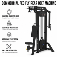 Machine Commerciale Double Fonction Pec Fly et Reverse Fly pour la Musculation des Deltoides Postérieurs et des Pectoraux en Salle de Sport