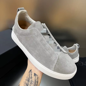2026 Luxury Designer Sneakers Men's Low-Top Slip-On <b>Rubber</b> Outsole with Elastic Band Breathable Trend White Summer Walking Shoes - Product Image 6