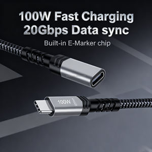 Cable de Extensión LUNG AKY de 1M, 20Gbps, Transferencia de Datos, PD USB 3.1 Gen2, Tipo-C Macho a Hembra, Trenzado de Nailon, para Laptop, Teléfono, Monitor - Product Image 2