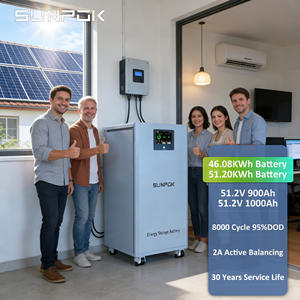 SUNPOK NUEVO Sistema de Almacenamiento Solar de 51.2V 900Ah 1000Ah 50kWh, Batería de Litio de 50kWh, Paquete de Baterías LiFePO4 de 48V - Product Image 1