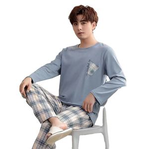 All'ingrosso pantaloni Plaid in pile traspirante e top in tinta unita set di pigiama per adulti in cotone <span class=keywords><strong>pigiami</strong></span> - Product Image 1