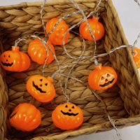 Guirlande lumineuse LED citrouille d'Halloween à piles, lampe pour fête, décoration d'ambiance d'Halloween intérieure et extérieure