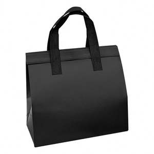 Sac fourre-tout publicitaire personnalisé en non-tissé pour la restauration rapide, sacs de pique-nique laminés à livraison rapide - Product Image 5