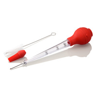 Ensemble de cuisine en silicone écologique résistant à la chaleur Kitchen Paradise avec support pour boule de cuisson et bâtonnet à badger pour rôtir la dinde