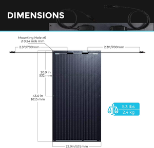 แผงโซลาร์เซลล์แบบโมโนคริสตัลไลน์คุณภาพสูง น้ำหนักเบา 100W 120W 200W 300W แบบพกพาและยืดหยุ่นสำหรับใช้งานกลางแจ้ง - Product Image 6