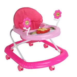 Baby walker plastik lipat dengan musik, alat bantu jalan bayi kualitas tinggi