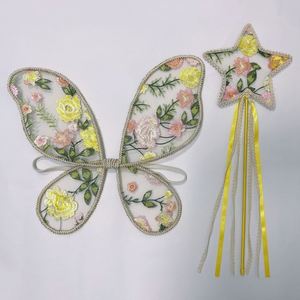 Butterfly <strong>Wings</strong> &amp; Wand Set Butterfly <strong>Fairy</strong> Costume <strong>Wings</strong> Dress Up For Birthday Halloween Party