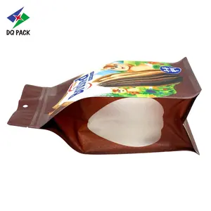 Bolsa de embalaje de semillas de girasol de grado alimenticio DQ PACK bolsa inferior plana con cremallera